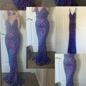 Blue/purple mermaid prom dress
